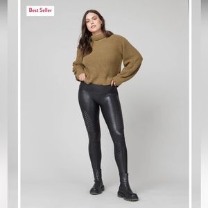 Spanx Faux Leather Moto Leggings